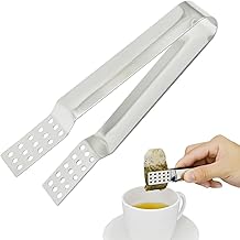 1 Piece Teapot Tongs, Practical for Tea Bags and Loose Tea, Tea Bag Holder and Crusher, Stainless Steel Kitchen Tongs (Stainless Steel)