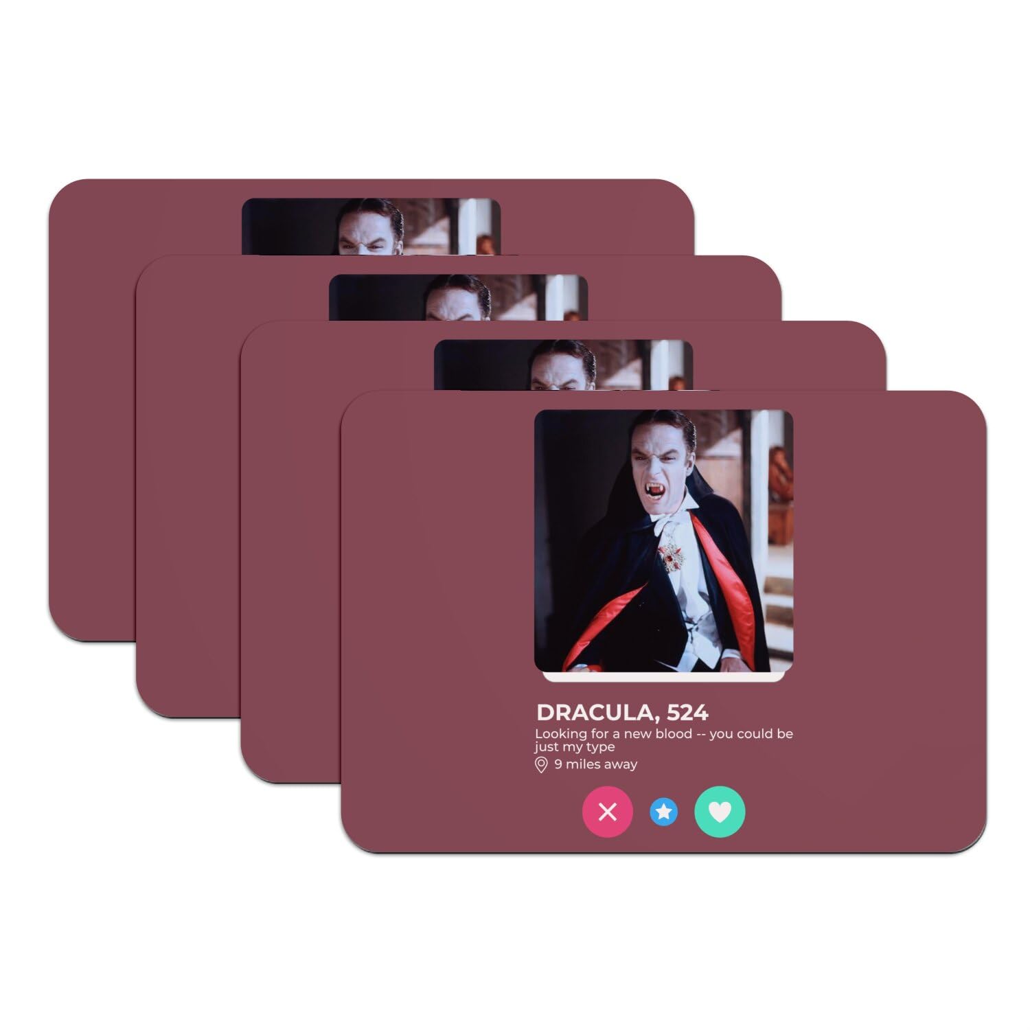 Set de table rouge caoutchouc Dracula grand format lavable antiderapant pour deco de table