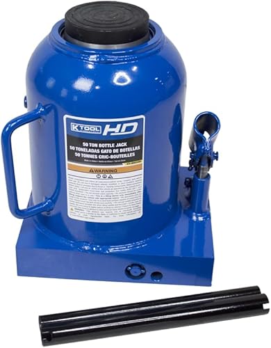 Miniatura 4 de K Tool International HD63250 Gato hidráulico de botella de 50 toneladas para garajes, talleres de reparación y bricolaje, 100,000 libras. Capacidad,