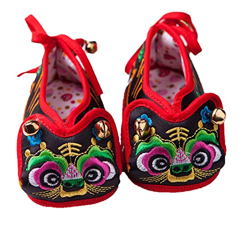 Tiger Style Shoes Mary Jane Shoes for 0-6 Month Chinese Style Handmade Baby Toddler Shoes Celebration Full Month