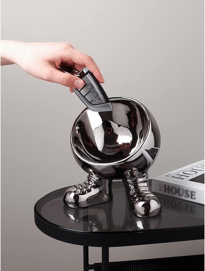KITCISSL Key Bowl Coffee Table Decor Decorative Trays Key Tray Creative Living Room Decoration, Jewelry Organizer Tray Shoe Cabinet Ornaments Key Phone Change Watches Candy Tray (Color : Silver Shoe)