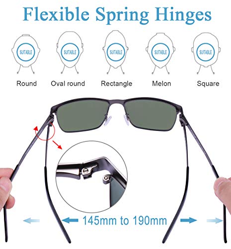Image of CARFIA Metal Mens Sunglasses Polarized UV400 Protection for Driving Fishing Hiking Golf Everyday Use CA5225