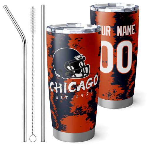 Image of ANTKING Chicago Tumbler 20oz Travel Mug Custom Number Name Gifts