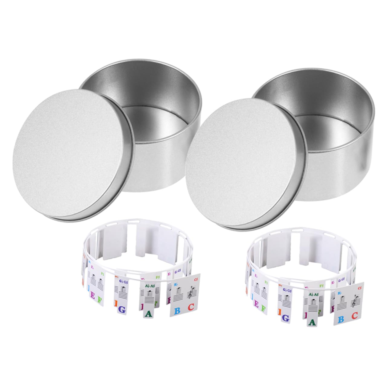 HEMOTON 2 Sets Piano Keyboard Note Strip Non Stick Piano Key Label Numbered Musical Notation (61 Keys)