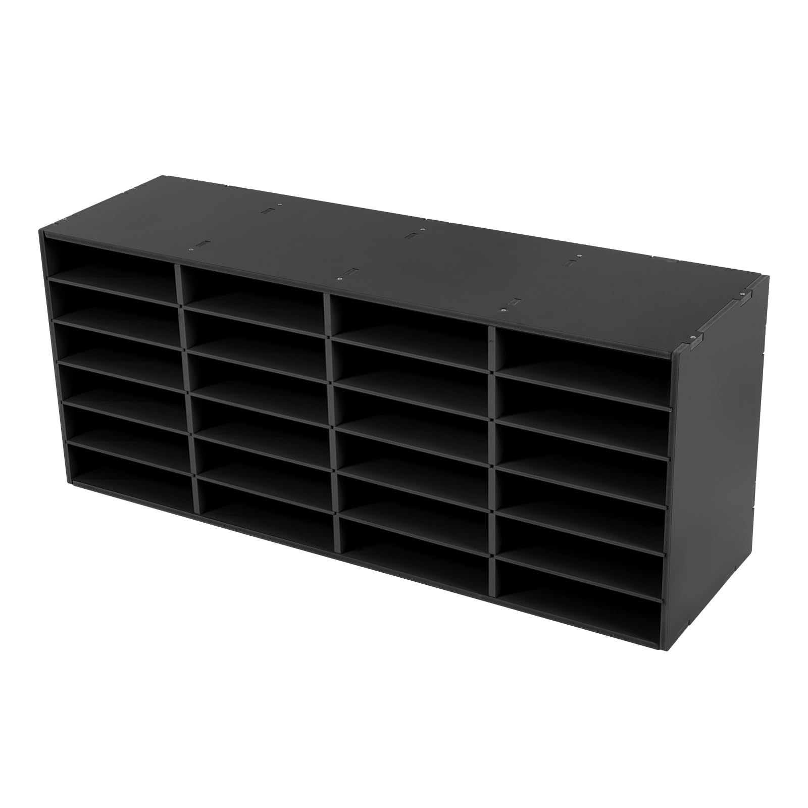 Vassoio portadocumenti, 24 scomparti, robusto e durevole, con guanti, portalettere da scrivania, semplice ed elegante, per casa, ufficio e classe, 100 x 30 x 42 cm