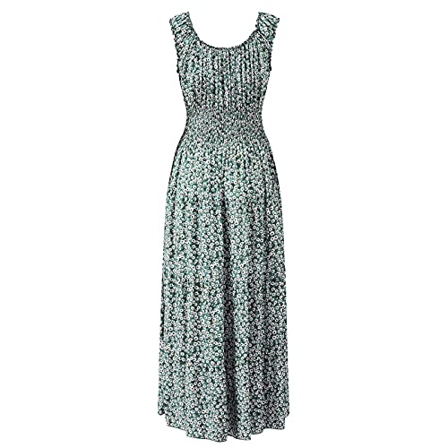 Image of OSTOO Women's 2026 Summer Boho Floral Print Tiered Casual Flowy Long Maxi Dress
