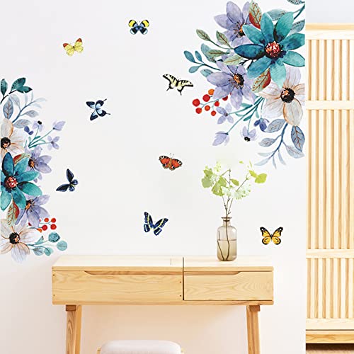 Vinilo Decorativo Floral Adhesivo para Pared 60x35 cm miniatura 2