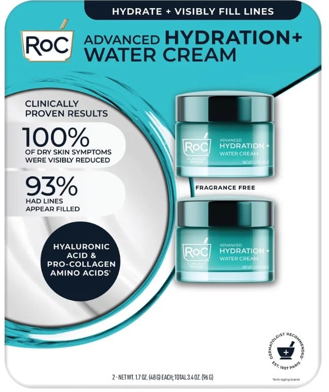 RoCk Advanced Hydration+ Water Cream, 2 Pack, 1.7 OZ Each, 3.4 OZ Total