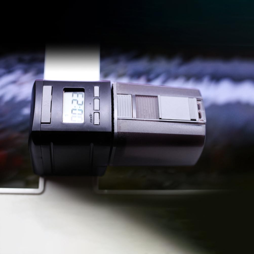 YARNOW 1 Alimentatore Automatico Per Pesci Alimentatore Automatico Per Pesci Per Acquario Pulsante Schermo Lcd Distributore Di Cibo Per 1-4 Volte