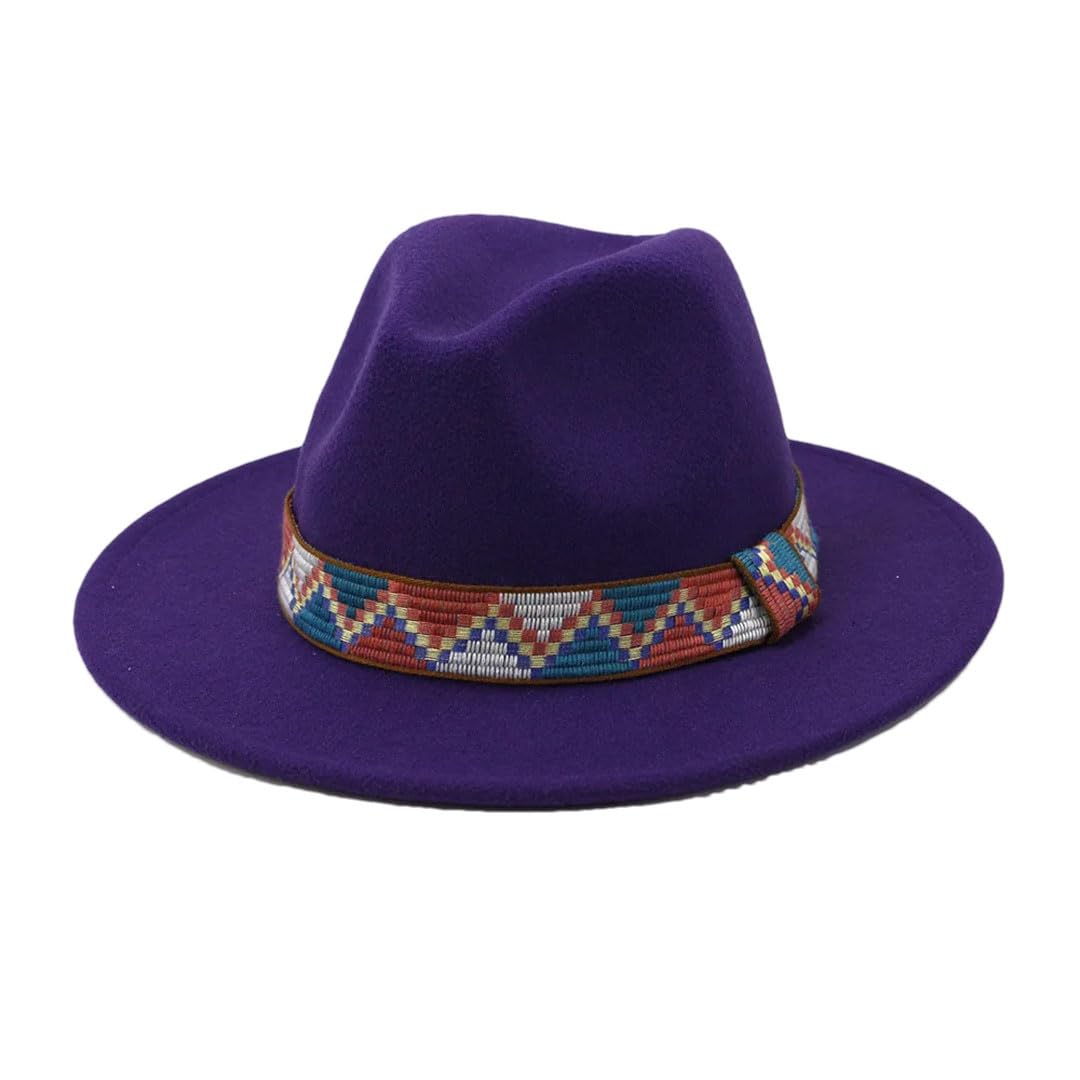 Kobiety mężczyźni Sombrero wełniany vintage filcowy kapelusz fedora szerokie rondo eleganckie zimowe czapki jazzowe