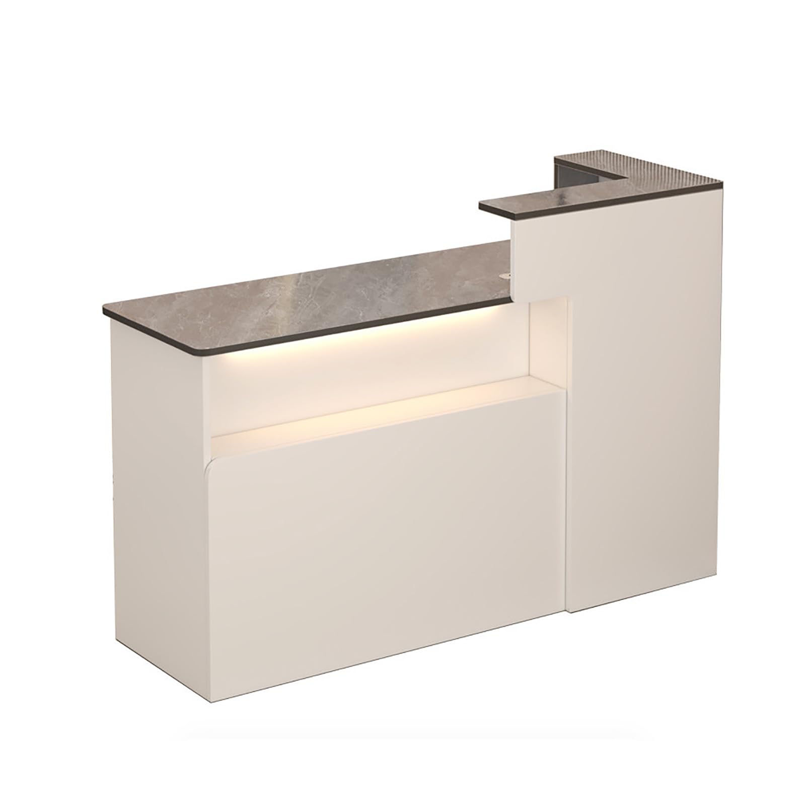 Comptoir de réception avec tiroir blanc droit 100cm pour l'accueil de bureau et commerce