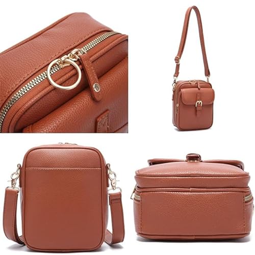 Sculptiure Crossbody Bag, New Crossbody Leather Bag, Multi-Layer Vintage Anti Theft Shoulder Bags with 10 Card Slots4