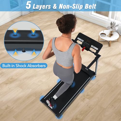 Caminadora plegable 2.5 hp, 265 lbs capacidad, negra miniatura 2