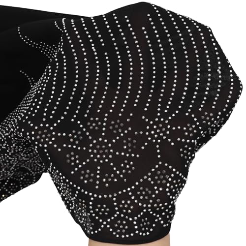 ZGMYC Women Chiffon Rhinestone Long Scarf Muslim Hijab Fashion Floral Shawl Head Wrap Turban Cap4