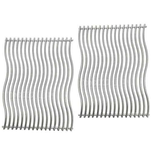 Tmozyar 17-3/4' Stainless Steel 2 Waved Cooking Grids Grates Replacement Parts for Napoleon Prestige 500, Pro 500, LEX 485, Gas Grill S83011
