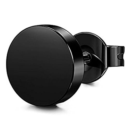 Peora 8 mm Stainless Steel Black Stud Earrings For Men Boys
