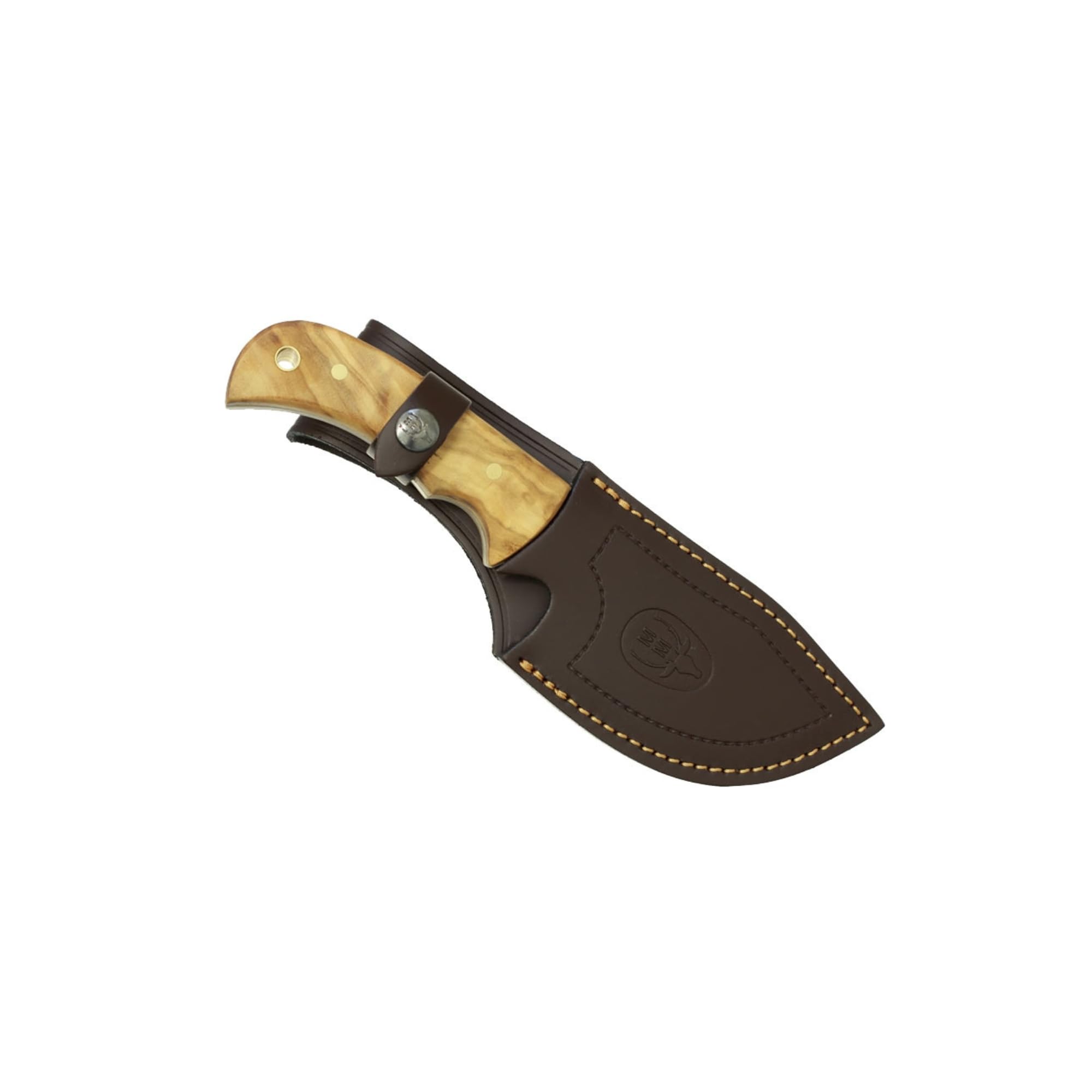 Cuchilleria Deportiva MUELA. Cuchillo desollador Muela GRIZZLY-12.OL. Mango de Olivo. Hoja: 12 cm. Funda de Cuero. Herramienta para Caza
