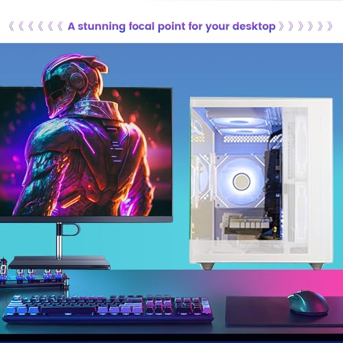 Image of suevery Gaming PC Desktop, Ryzen 7 5700X,RTX 3050 6GB,16GB DDR4, 512GB SSD | Prebuilt Computer Up to 4.6GHz, WiFi 6 High-Performance Tower for Gaming, Live Streaming, Video Editing & Home Office -White
