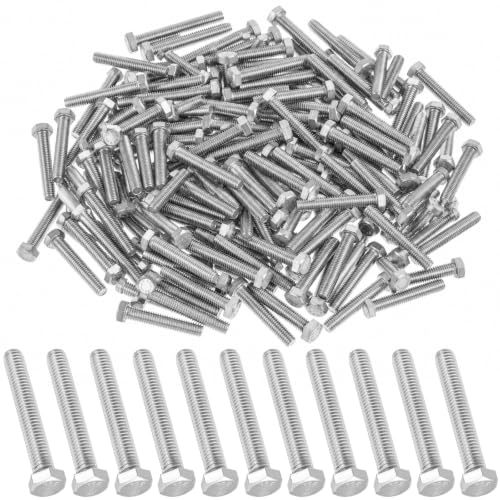 Image of Zonon 100 Pcs 3 /8-16 x 2-1 /2 inch Hex Head Screw Bolt, Silver