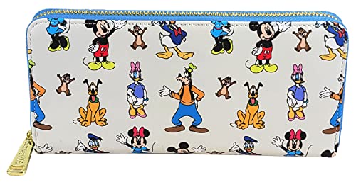 Loungefly Disney Wallet Mickey Mouse Friends Forward & Backward Print Zip Clutch2