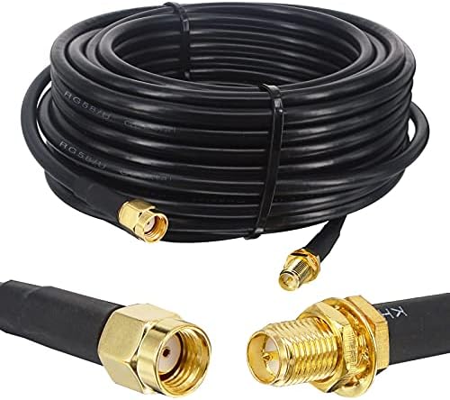 Câble De Rallonge D'antenne RP-SMA - RG174 Faible Perte, Longueur 3 Pieds (environ 91 Cm), Connecteurs RP-SMA Mâle/femelle (uxcell)