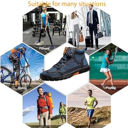 Sawbehind Men's Comfortable Handmade Leather Boots, Sawbehind Men's Comfortable Boots Leather Boot Mens Handmade Shoe Boots-Waterproof Outdoor Wide Leathe4