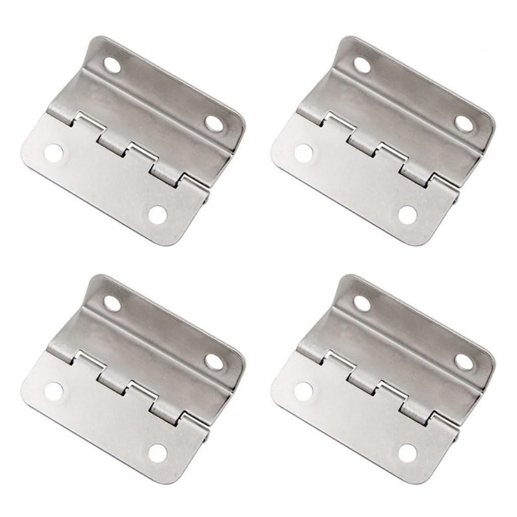 Vividcrate Silver 4Pcs Vintage Cabinet Door Hinges, 1.6In Iron Hinges(Silver)