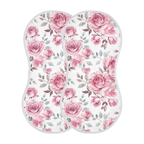 xigua Flowers Baby Burp Cloths for Newborn Boys and Girls 4 Pack, Soft & Absorbent Cotton Baby Burp Cloth, Baby Washcloths, Newborn Towel, Burp Rags2