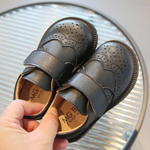 Boys Girls Hook and Loop Dress Oxfords PU Leather School Uniform Shoes Loafers for Toddler/Little Kid4