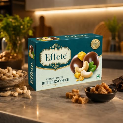 Image of Effete Choco Coated Nut Butter Scotch, Chocolaty Dryfruits, Butter Scotch chocolates packet, Chocolicious Butter Scotch, Dryfruits chocolates packet, chocolates gift pack, chocolate box (32gm)