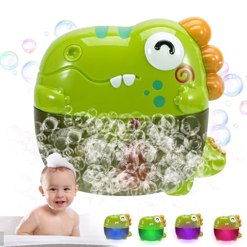 Dinosaurier Bubble Badewannenspielzeug Badespielzeug ab 1 2 3 4 Jahre Dino Schaummaschine Badewanne mit Musik Badespielzeug Baby Badewanne Spielzeug Wasserspielzeug Kinder