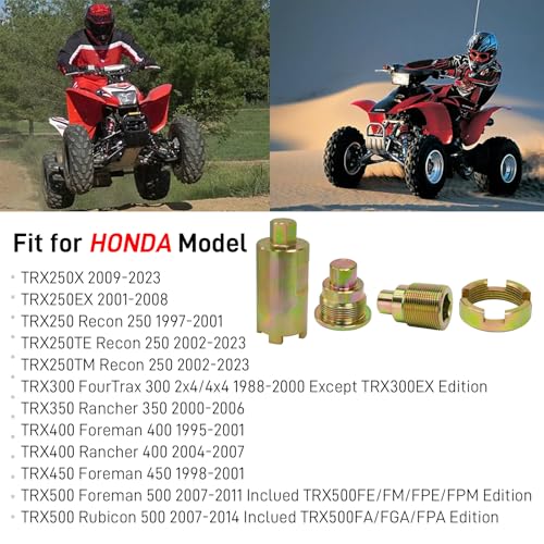 Image of Swing Arm Bolt & Lock Nut Tool Kit Compatible with Honda Recon 250 TRX250 TRX250X TRX250EX TRX250TE TRX250TM FourTrax 300 TRX300 TRX300FW Rancher 350 400 Foreman 400 450 500 Rubicon 500