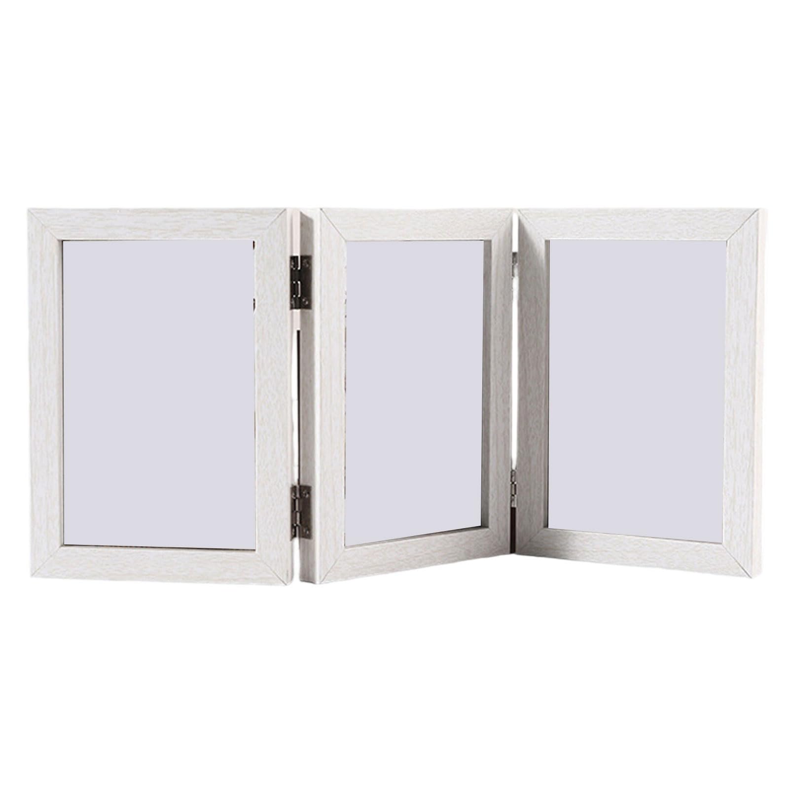 2/3 Folding Accordions Picture Frame Foldable Hinged Collage Photo for Tabletop Display Multiple Family Pictures Multiple Wooden Desk Picture