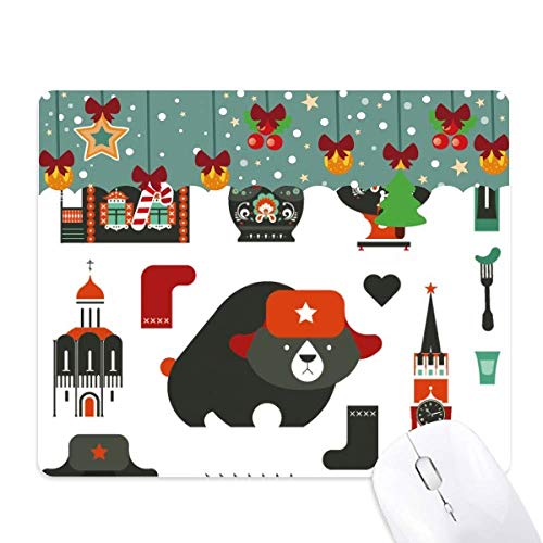 Tapis de souris gaming ours russe en caoutchouc antidérapant pour ordinateur