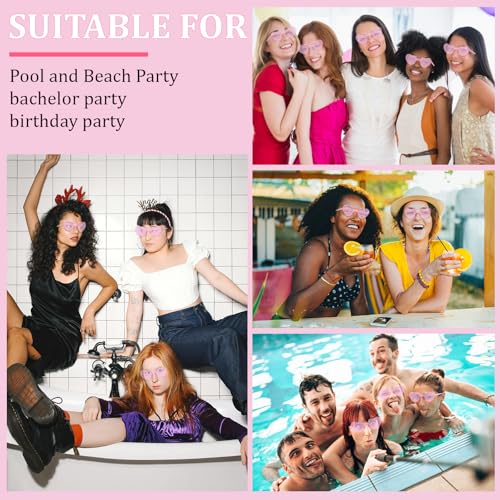 Heart Glasses 14 Pairs Heart Sunglasses for Women Trendy Rimless Glasses Sunglasses Bulk Party Favor4