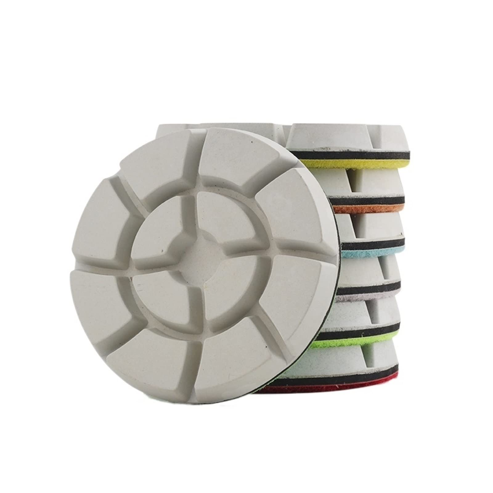 CAREG 9 Piezas/Juego 4quot;Almohadillas de Pulido de Suelo de Diamante, Pulido de Suelo Blanco, Apto for pulidor, Piedra, Herramienta abrasiva de hormigón Durable (Color : 200, Siz