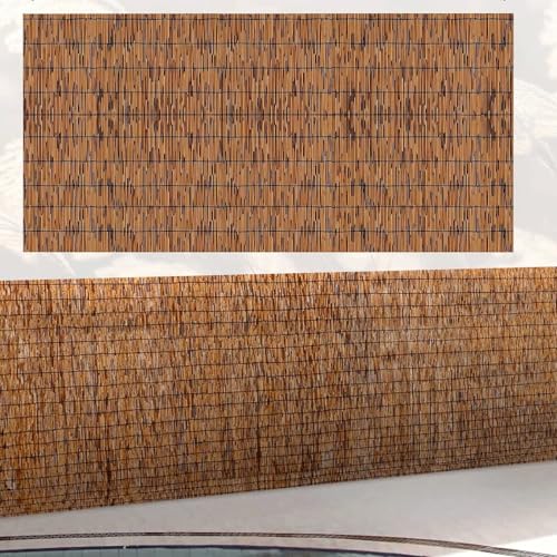 Rotoli di recinzione da giardino in bambù, decorazione per balcone, cortile, terrazza, piscina e ringhiera per appartamenti, 91 x 200 cm