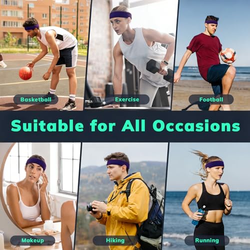 Image of Sweatbands Sports Headband for Men & Women - Terry Cloth Moisture-Wicking Sports Towel Headband for Tennis, Basketball, Running, Gym, and Fitness Working Out