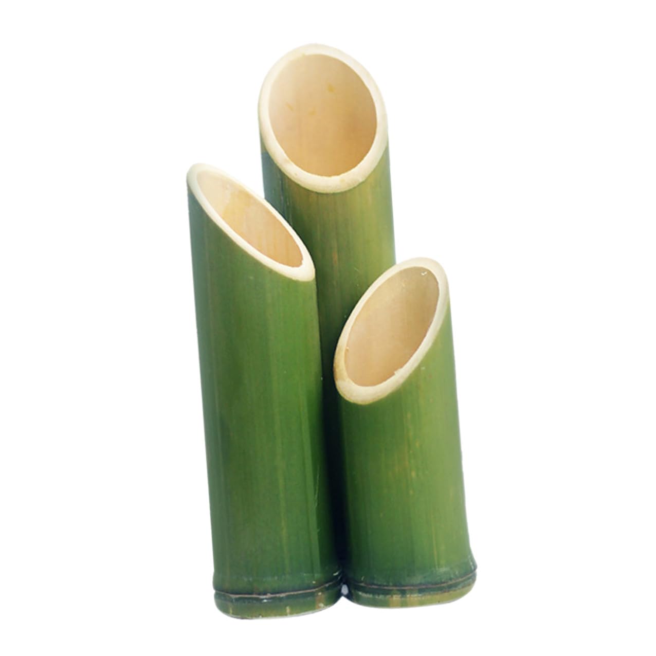 Vases Tubes en Bambou Pot de Fleurs Rustique Vert Lot de 3 pour Arrangement Floral Design Naturel pour Mariages et Occasions Spéciales