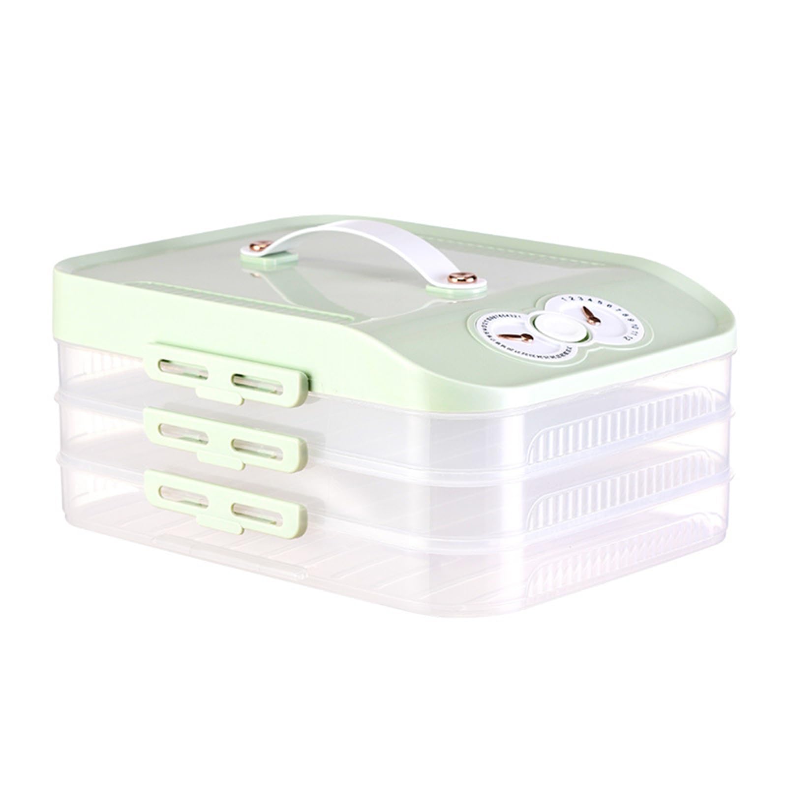 Elnwnnkc Space Saving Multi Layer Freezer Organizers with Timing Feature Fridge Storage Container for Accurate Food Freshness Dormitory Fridge Organizers