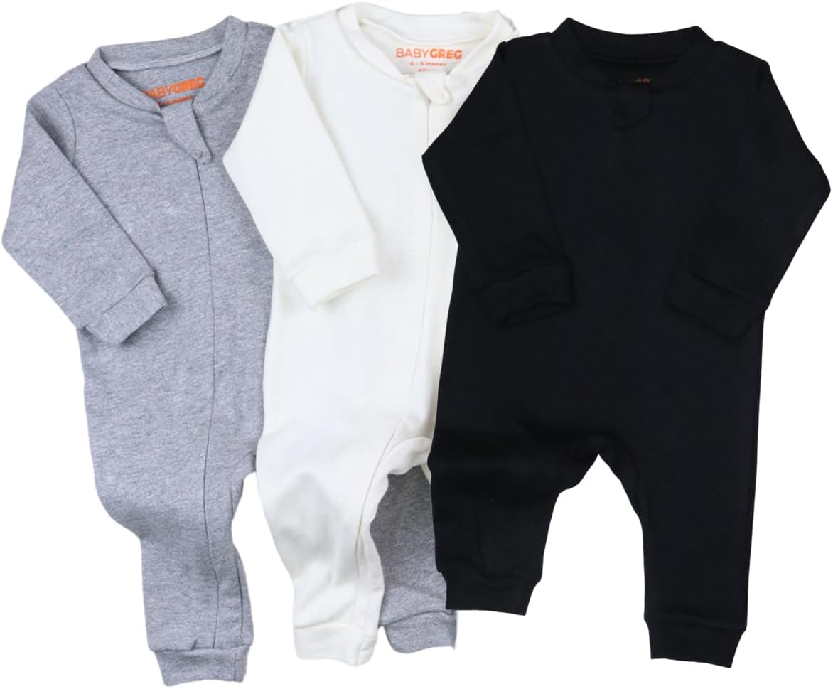 Kit 3 Macacão Minimalista Para Bebês Com Zíper Premium Confortável Menino Menina Unissex – Baby Greg