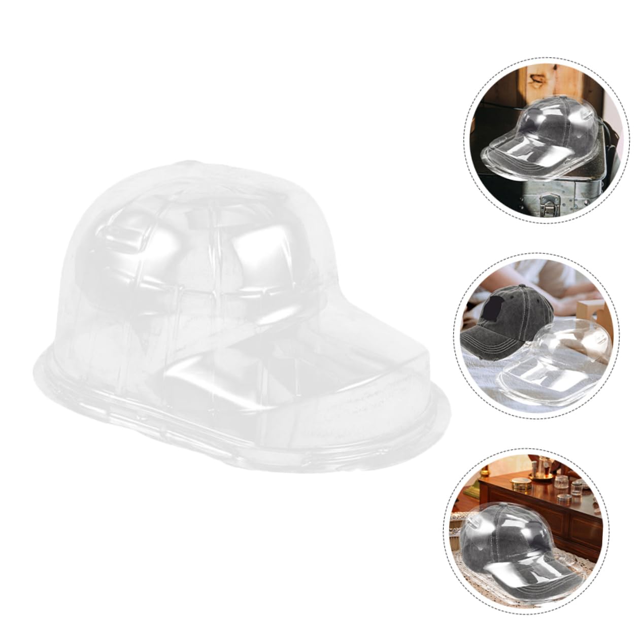 Organizador de Gorras de Béisbol de Plástico Pp 6 Piezas | Expositores Cajas Colgantes Transparentes, para Tiendas y Supermercados, Mantiene la Forma
