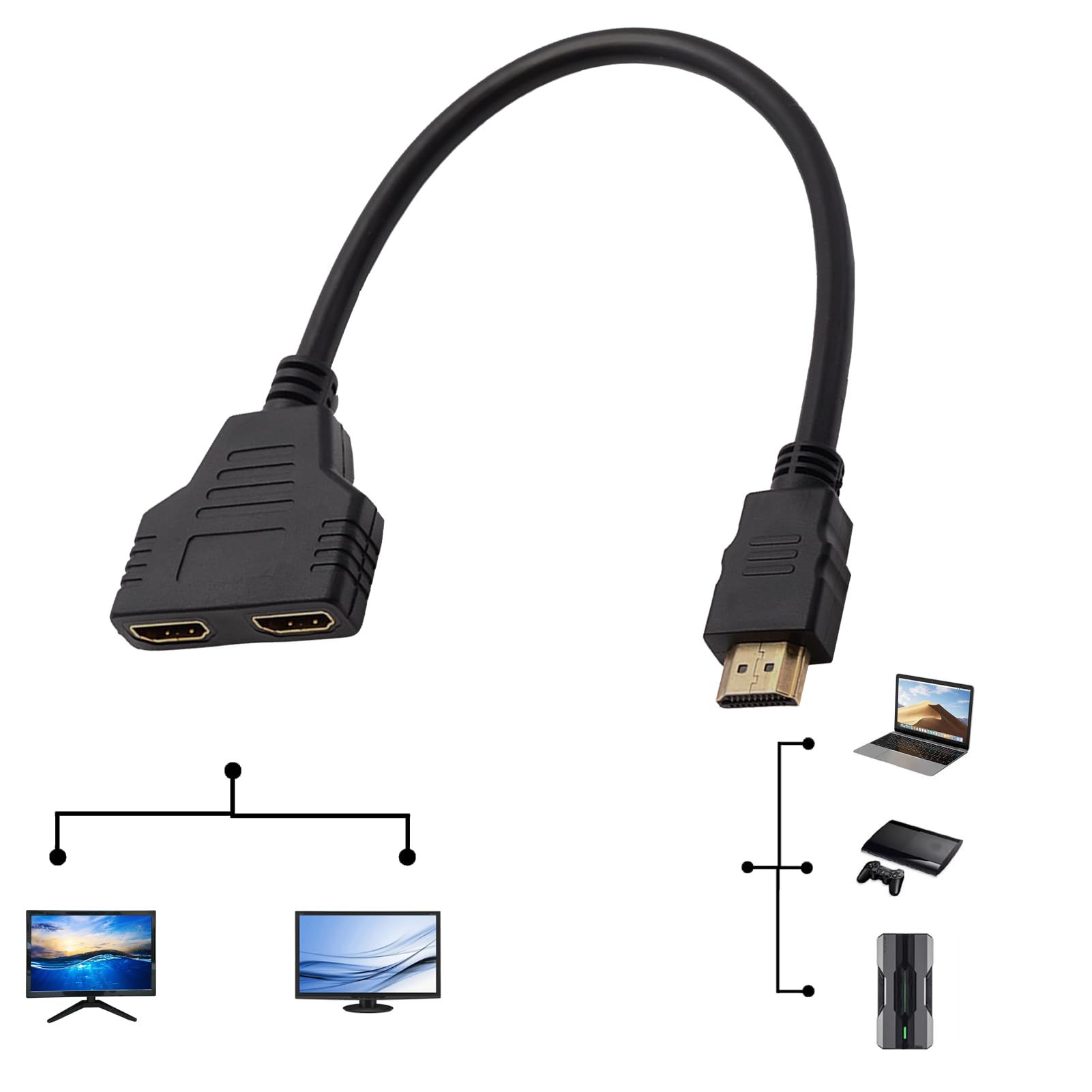 Répartiteur HDM1 2 Sorties Mâle vers Femelle Commutateur 1080P pour HDTV