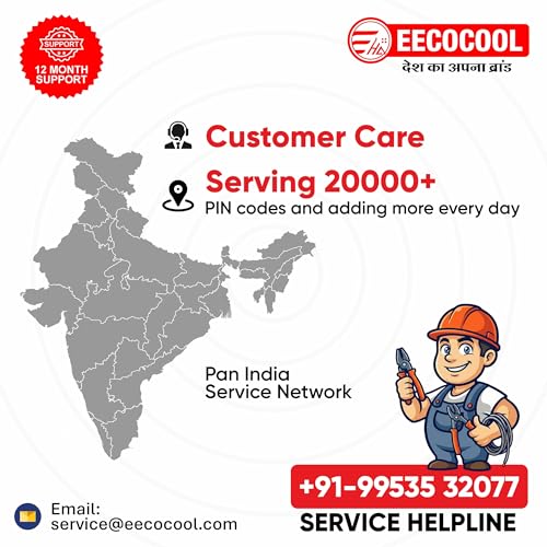 Image of EECOCOOL Syros 120 L Desert Air Cooler for Home with Honeycomb Cooling Pads, Auto Swing & Water Level Indicator | Inverter Compatible & | 1 Year Warranty