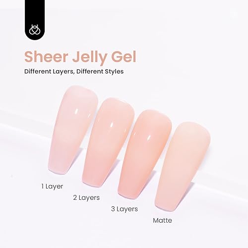 Miniatura 3 de beetles Gel Polish Esmalte de uñas de gel neutro rosa nude de 0.5 fl oz, 1 unidad de esmalte de uñas de gel neutro, lámpara LED UV transparente,
