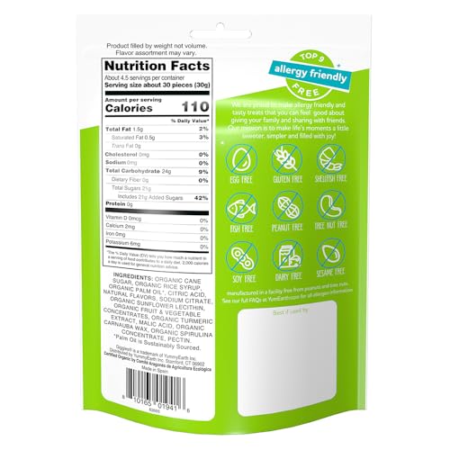 Image of YumEarth Organic Sour Giggles Chewy Candy, 0.5oz Snack Packs (Pack of 120)