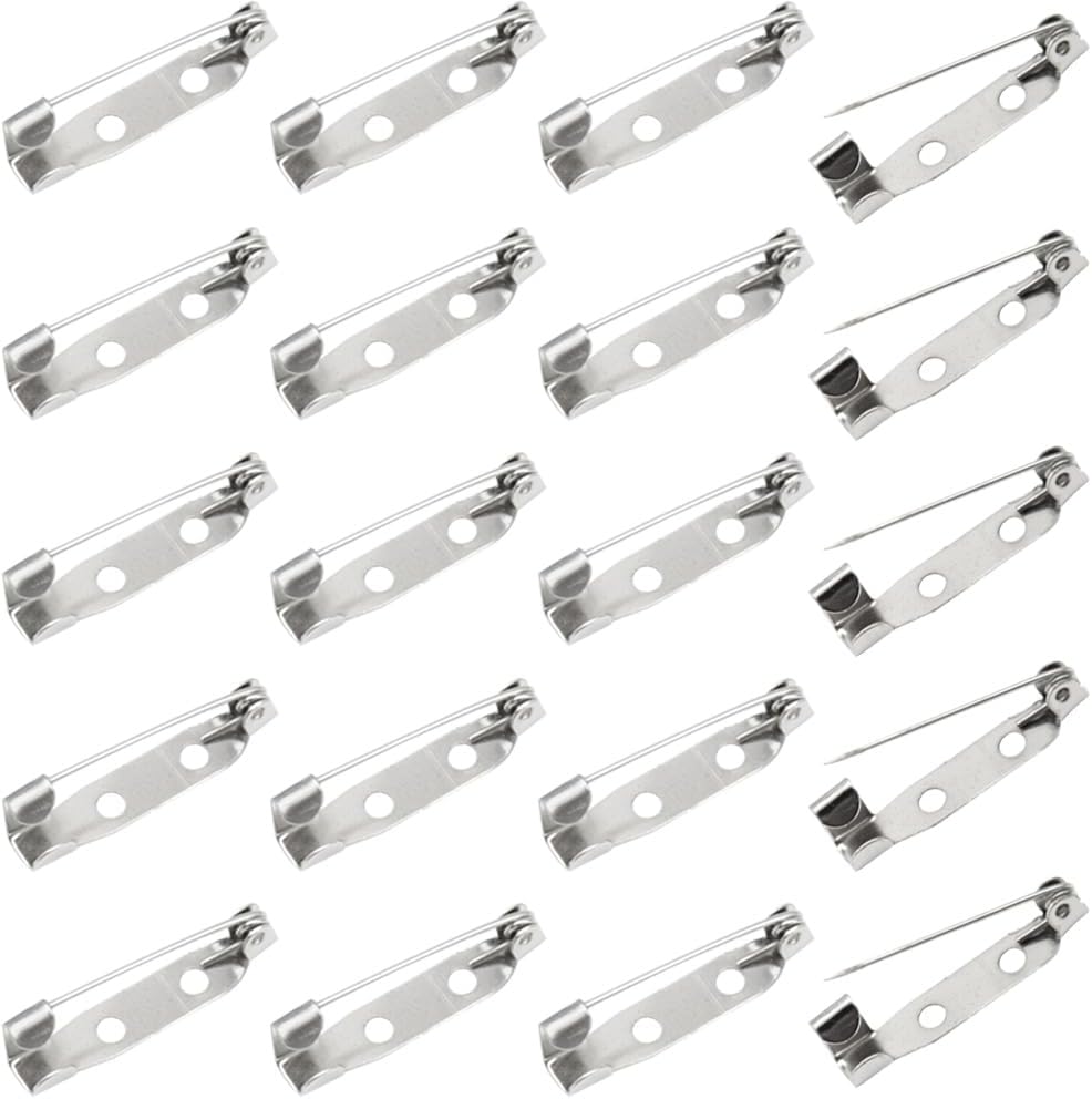 150 Pcs Brooch & Bar Pins - Safety Clasp, Locking Pins for DIY Crafts, Name Tags, Jewelry Making (25mm)
