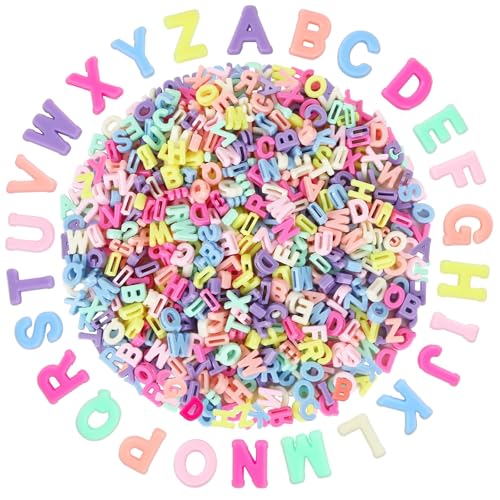 Augshy 700Pcs Large Alphabet Letter Beads for Chunky Jewelry Crafts