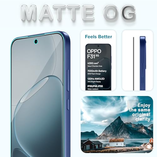 Image of FIRST MART Matte Anti-Glare Tempered Glass for Oppo F31 Pro, F31, F33 and F33 Pro With Installation Kit | Military-Grade Gaming Screen Protector & Cable Guard | Edge to Edge Coverage | Black