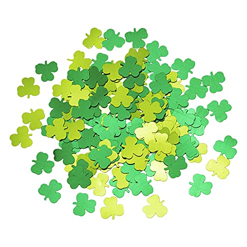 Confeti de lentejuelas de tréboles de 15 g, color verde para tarjetas de boda, decoración de fiesta, decoración de mesa del día de San Patricio, confeti metálico con purpurina